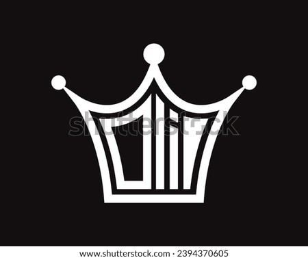 Crown shape OI letter logo design vector art