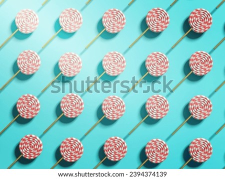 Punchy pastels lollipops abstract background 3 D illustration Royalty-Free Stock Photo #2394374139