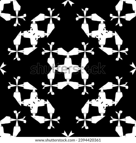 Seamless pattern in art Nouveau style. Complex geometric pattern. White pattern on a black background. Mesh pattern. For decorating fabric, paper, Wallpaper, and packaging.