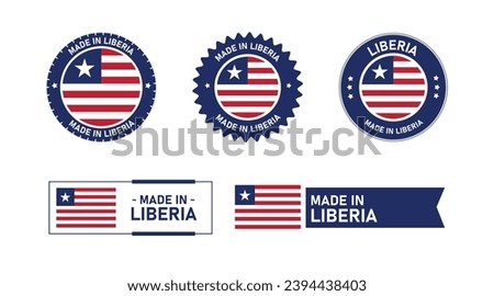 Made in Liberia, Manufacture by Liberia stamp, seal, icon, logo, vector Royalty-Free Stock Photo #2394438403