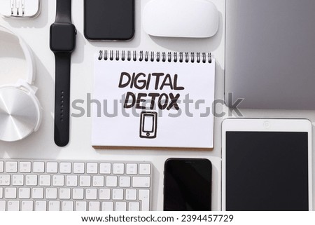 Digital detox concept, gadgets on the table