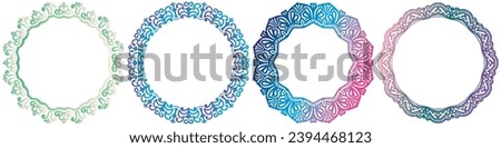 coloring ribbon isolated frame design set.