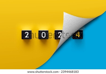 Starting new year 2024. Flipping of 2023 to 2024 on wooden cube blocks. Beginning and start of the new year 2024. Preparation for new year ,life, business, plan, goals, target and strategy concept. Royalty-Free Stock Photo #2394468183