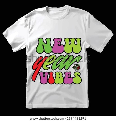 
Happy new year retro design for t-shirt, cards, frame artwork, bags, mugs, stickers, tumblers, phone cases, print etc.