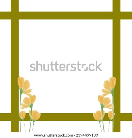 Illustration of frames and flowers 