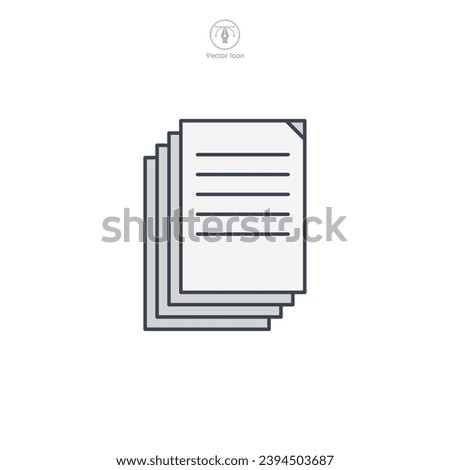 Document Multiple Pages Icon symbol vector illustration isolated on white background