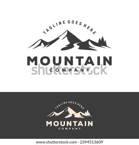 Retro Vintage Mountain Adventure Emblem Logo design, Mountain Peaks Logo design vector Royalty-Free Stock Photo #2394513609