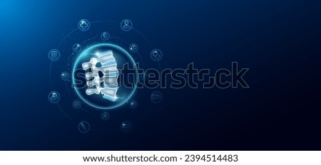 Medical health care. Human spine bone in transparent bubbles surround with medical icon. Technology innovation healthcare hologram organ on dark blue background. Banner empty space for text. Vector.