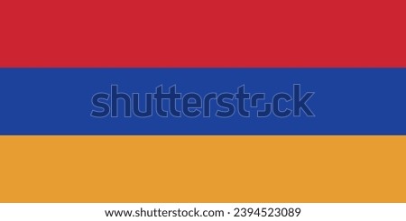 Armenia flag. Standard size. The official ratio. A rectangular flag. Standard color. Flag icon. Digital illustration. Computer illustration. Vector illustration.