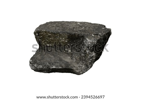 A big Augen gneiss foliated metamorphic rock stone isolated on white background. Royalty-Free Stock Photo #2394526697