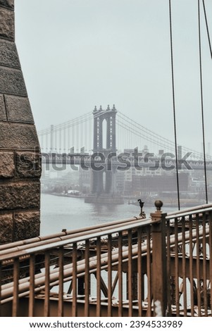 Photo of the Manhattan Bridge from Brooklyn Bridge in Manhattan, New York City, United States.