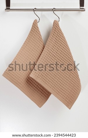 cotton fabric of different colors, waffle towel without pattern, macro