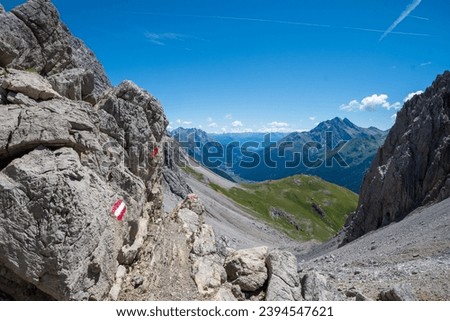 Picture of the Adlerweg, long hiking route in Austria during the summer
