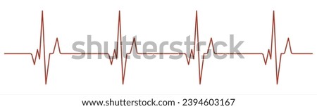 Heartbeat red cardiogram. Cardiogram with straight line. Pulse, ecg, ekg, hertbeat, electrocardiogram, graph, rhythm cardioid concept. Heartbeat pulse hospital logo sign.
 Royalty-Free Stock Photo #2394603167