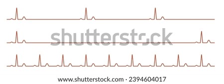 Heartbeat red cardiogram. Cardiogram with straight line. Pulse, ecg, ekg, hertbeat, electrocardiogram, graph, rhythm cardioid concept. Heartbeat pulse hospital logo sign. Royalty-Free Stock Photo #2394604017