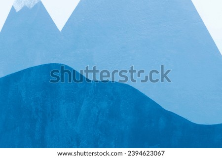 Cold Blue Cool Shade Tint Abstract View Wall Design Rock Mountain Background Sample Example Nature Print.