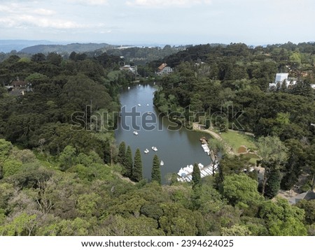 Aerial image of Lago Negro in Gramado Rio Grande do Sul.