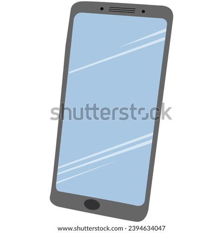 Mobile phone. Smartphone icon in cartoon style. Clip art on white background. Vector hand drawn illustration.