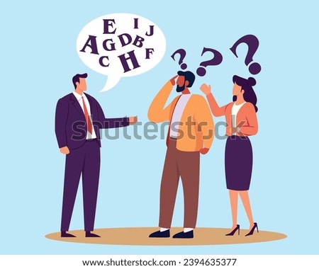 Jargon, communicate with technical word or hard to understand language, complicated conversation, difficult to explain Royalty-Free Stock Photo #2394635377