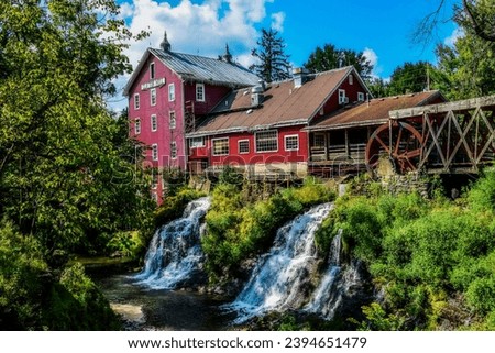 The famous Cliffton Mill in Yellow Springs, Ohio. Beautiful in the Winter, as well as in the Summer as depicted here! Royalty-Free Stock Photo #2394651479