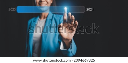 Ideas for starting the new year 2024, managing sales for higher business growth in 2024, business planning to support growth in the next year, expanding business, operating business for big goals. Royalty-Free Stock Photo #2394669325