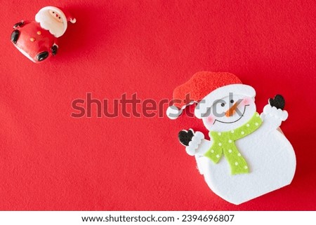 Christmas image of Santa and snowman