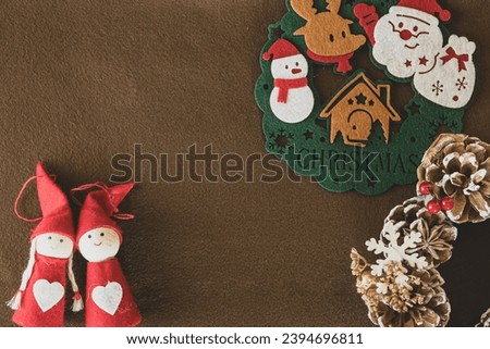 Christmas image on brown background