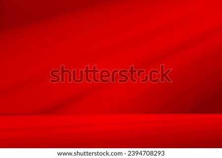Wall interior background, studio  and backdrops show products.with shadow from window color Red background for text insertion and presentation product 