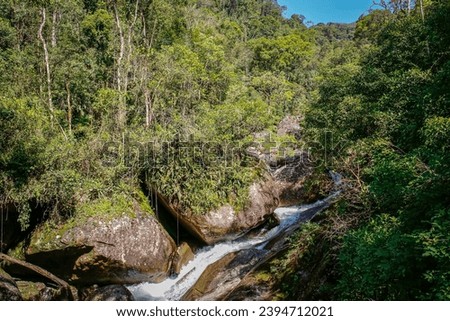 Water cascades in tropical Atlantic forest, Serra da Mantiqueira, Brazil Royalty-Free Stock Photo #2394712021