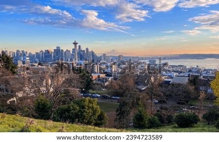 Seattle, Washington skyline at Sunset