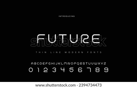 Abstract Fashion font alphabet. Minimal modern urban fonts for logo, brand etc. Typography typeface uppercase lowercase and number. vector illustration Royalty-Free Stock Photo #2394734473