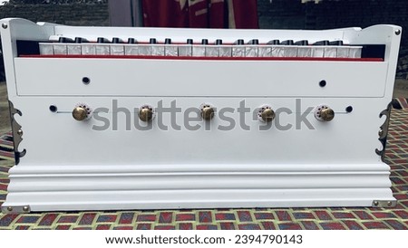 3 Line Beautiful Indian Harmonium. Traditional Indian musical organ instrument Yellow Color Harmonium which you can carry anywhere and sing with it.