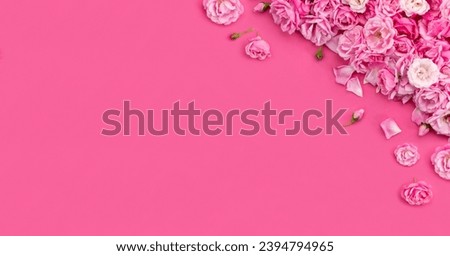 Pink roses pattern background for design of invitation, greeting card, valentine, wallpaper.