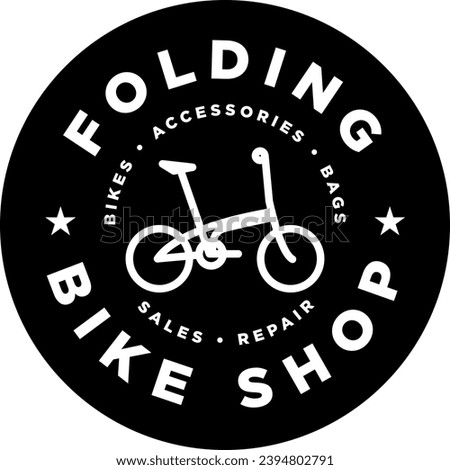 Circular Folding Bike Shop Cycling Biking Bike Label Logo Template Icon Sign Sigil Symbol Emblem Badge Vector EPS PNG Transparent No Background Clip Art Vector EPS PNG