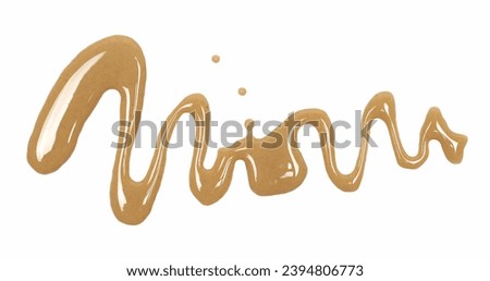 Sesame butter, paste tahini spread isolated on white, top view Royalty-Free Stock Photo #2394806773