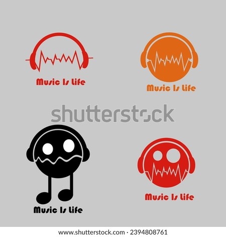 Music Is Life logo icon image, for logo, sticker, t-shirt, it can be used for many purposes for your company, product, service or for all your ideas