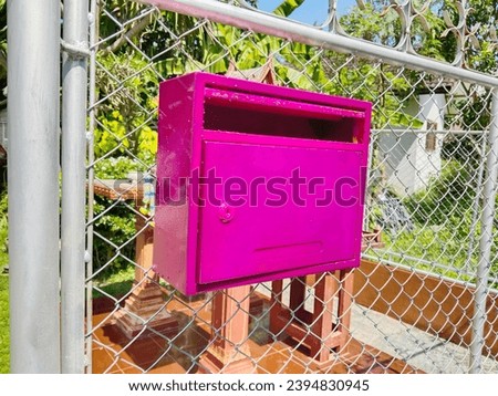 pink mailbox and beautiful background