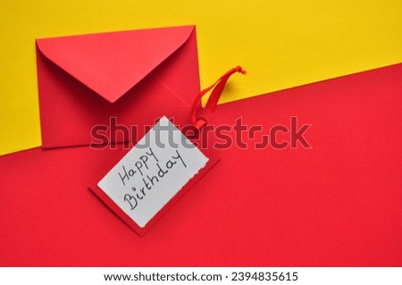 happy birthday card next to letter 