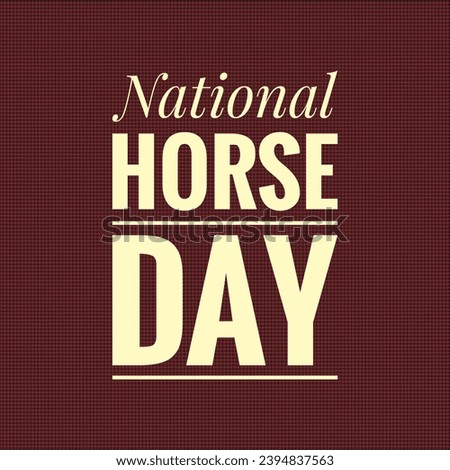 National horse day text design illustrations 