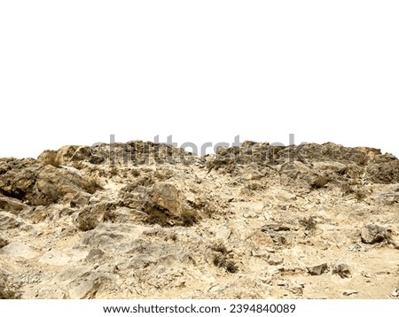 Terrain, sandy rocky land isolated on white Royalty-Free Stock Photo #2394840089