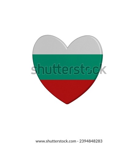 World countries. Heart element on white background. Bulgaria