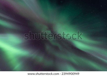 Strong polar lights in the mountains, aurora borealis