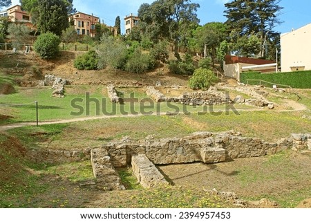 Remains of the Roman villa of the Ametllers in Tossa de Mar, Costa Brava, Spain