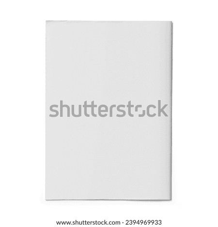 Close up view blank white tabloid paper isolated on white background. Royalty-Free Stock Photo #2394969933