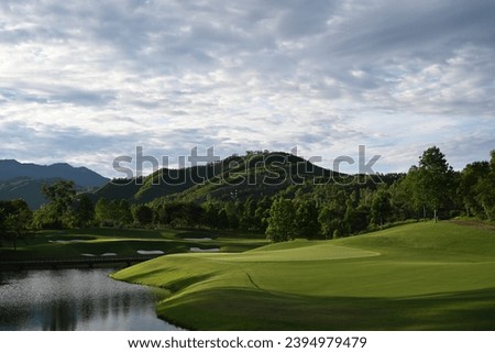 Beautiful golf course in a summer day