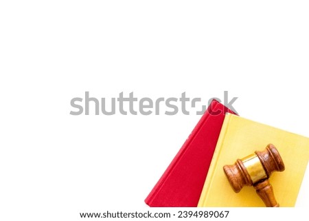 Law education concept - judge gavel and law book.