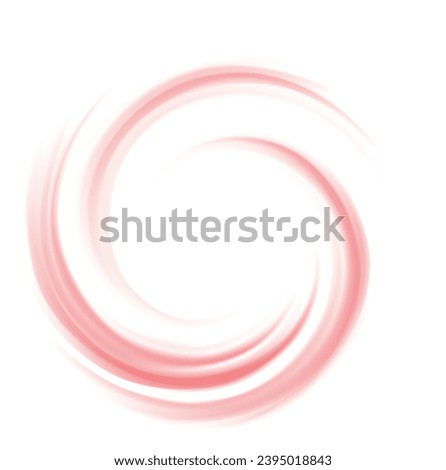 Glossy big radial graphic curvy shape light glow white text space. Whirl red gel eddy syrup surface symbol icon  sign appetizing mix jam juicy fruit bright rose color: redcurrant, cowberry, watermelon Royalty-Free Stock Photo #2395018843