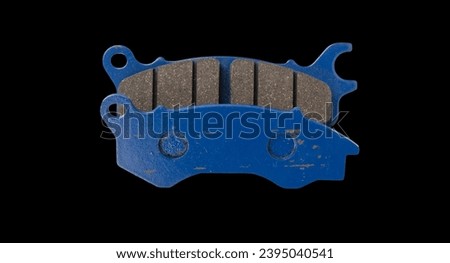motorcycle brake pad isolated on black background