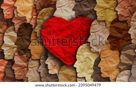 Multicultural society and international tolerance bacground 3D render Royalty-Free Stock Photo #2395049479