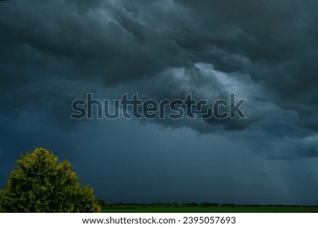 Landscape picture with storm clouds rolling in